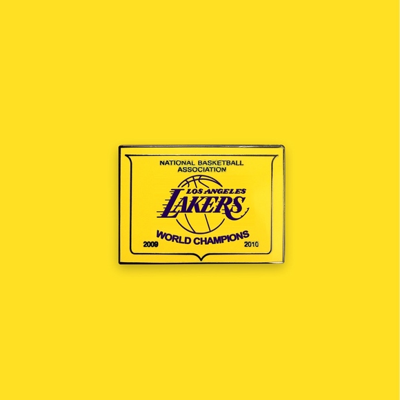 Lakers Championship Banner Lapel Pin - Picture 3 of 3